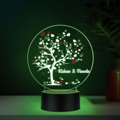 Personalized Romantic Tree UV Print Auto Color Changing LED Lamp